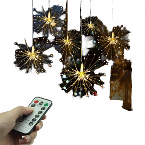 100/150/200 LEDs Bouquet Shape Micro Copper String Fireworks <b>Lights</b> Starburst Lamp Christmas Holiday Lighting IP65 25/30cm - Product Image 4