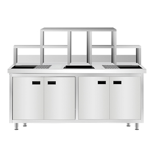 Congelatori da banco, Frigoriferi per bar e tè, Refrigeratori per bevande, Vetrina espositiva multi-banco per supermercati con cassetto e ripiano superiore - Product Image 6