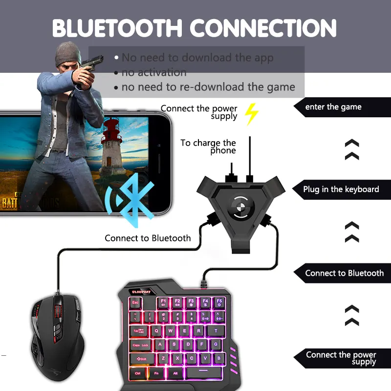 MIX 1 PuBg keyboard mouse set physical peripherals assist Android IOS mobile phone pad tablet dedicated