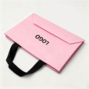 Bolsa de Papel de Regalo de Alta Calidad, Reciclable, Rosa, con Logotipo Personalizado, Bolsa de Envío con Asa - Product Image 1