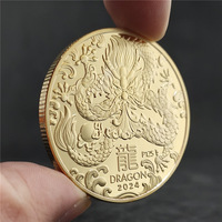 Bastel geschenk Chinese Zodiac Dragon Gold versilberte Münze für die Sammlung