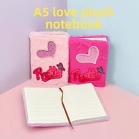 Carnet en Peluche Doux et Personnalisable en Gros pour Enfants, Motif Cœur Kawaii Mignon