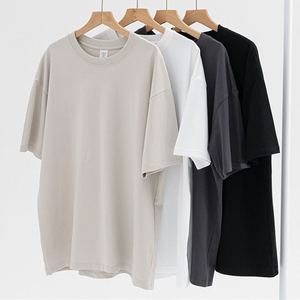 Camiseta de Hombre Blanca 100% Algodón, Tejido de Punto, Estilo Urbano, Hombros Caídos, Logotipo Personalizado, Tejido Grueso, Transpirable, de Alta Calidad - Product Image 1