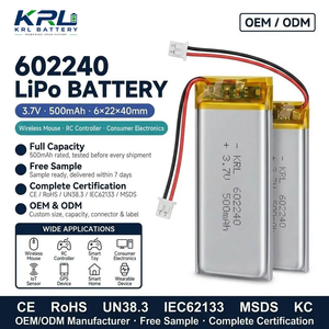 Batterie polymère rechargeable Lipo 3.7V 500mAh 602240 pour souris sans fil et télécommande – Fabrication OEM/ODM - Product Image 1