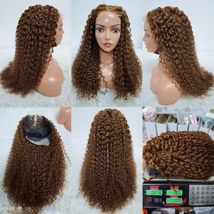 Letsfly Promoción de $88, Cabello Rizado Jerry de 22 Pulgadas, Color 30 #   Pelucas con Cierre de Encaje 4x4, 11A, 270 gramos, Pelucas de Cabello Humano 100%, 300% de Densidad, de Fábrica - Product Image 2