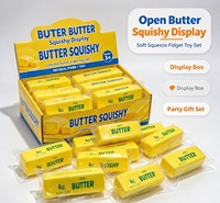 Jouet Squishy Beurre 4oz, doux, à remontée lente, simulation de barre de beurre jaune, à presser et pincer, jouet sensoriel anti-stress
