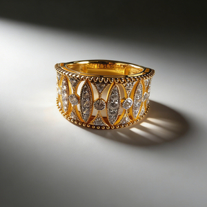 Bague de fiançailles personnalisée en or massif plaqué or 10K/14K avec diamant de laboratoire et zircon, style cluster, unisexe, pour anniversaire et fête - Product Image 4