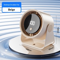 Ventilateur de circulation portable puissant, mini ventilateur de refroidissement rechargeable avec affichage numérique, silencieux, pour bureau, maison, extérieur