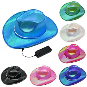 Flashing Glowing Cowboy Cap Neon Decor Cowboy Led Light up Festival Hats EDC Party Hats