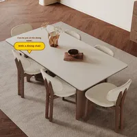 Ensemble de table à manger moderne en pierre chinoise assemblée pour 6 personnes, pour restaurant, hôtel, appartement, maison, meubles personnalisés