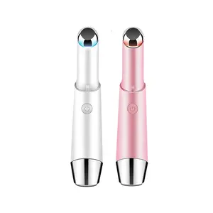 USB şarj titreşim ısıtma iyon renkli ışık güzellik aracı göz ve dudak masaj aleti
