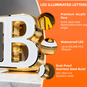 Letrero LED 3D Estable con Iluminación Frontal Personalizable para Empresas y Hospitales, Uso en Interiores/Exteriores, Parques, Museos, Bibliotecas, Galerías de Arte - Product Image 4