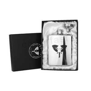 กระติกน้ำสะโพกขัดเงากระจกสีเงิน6ออนซ์,กระติกน้ำพร้อมฝาปิดและถาดแบบกำหนดเองปริมาณสั่งซื้อขั้นต่ำน้อย - Product Image 3