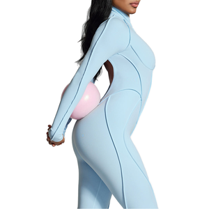 Nuova Tuta Sportiva Intera da Yoga <span class=keywords><strong>con</strong></span> Schiena Scoperta, Aderente, a Maniche Lunghe, per Donna - Set da Allenamento - Product Image 1