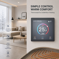 Termostato Inteligente WiFi con Pantalla Táctil TFT a Color para Calefacción por Suelo Radiante Eléctrico, Programación Semanal
