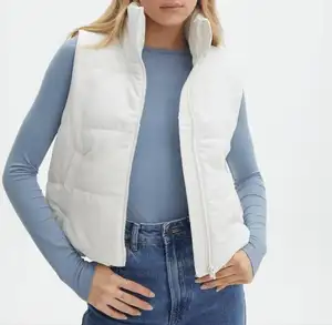 Custom Lightweight Waistcoat Warm Bubble Packable Sleeveless Jacket Plus Size Winter Woman Duck Down Crop Puffer Vest Custom For