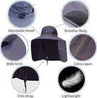 Sports de plein air Chapeau seau à large bord Couverture de grande surface Protection solaire Casquette de pêche Chapeau de pêcheur d'été unisexe