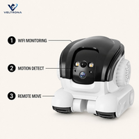 Robot caméra WiFi pour animaux de compagnie, robot de surveillance à distance mobile avec audio bidirectionnel et détection de mouvement, vidéo HD