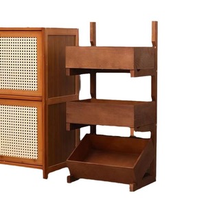 Solid Wood Multi Layer <b>Storage</b> Rack <b>Kitchen</b> Minimalist Design Stackable <b>For</b> Vegetables Snacks Sundries - Product Image 5