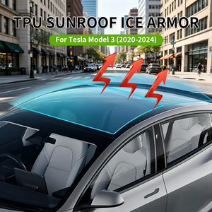 Pellicola Protettiva TPU Ice Armor Pre-Tagliata per Tettuccio Tesla Model 3 2020 2021 2022 2023 Model3 Highland 2024, Isolamento Termico <span class=keywords><strong>PPF</strong></span> per Auto - Product Image 3