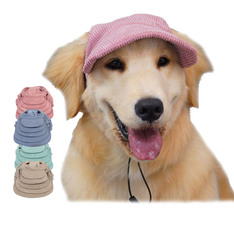 Dog Baseball Cap Big Dog Leaky Ears Pet Duck Cap Corduroy Pet