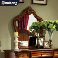 Table de toilette en bois massif de style rétro américain et européen avec miroir éclairé, durable, pour petits hôtels, chambre à coucher, salon, comprend un bureau