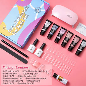 BORN PRETTY Kit de gel poly pour ongles 15 ml avec lampe UV LED, 6 couleurs, gel rose nude, gel de <span class=keywords><strong>manucure</strong></span>, kit d'extension d'ongles - Product Image 6