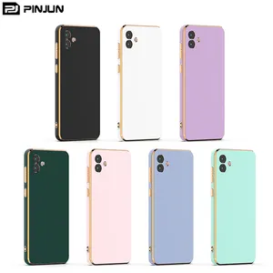 Capa de celular inteligente, 6d galvanizada macia tpu para samsung galaxy a04 a04s a04e a14 m14 m34 a34 capa traseira