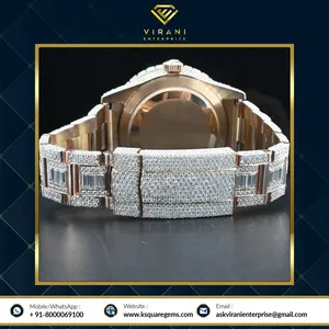 Prix abordable de la montre analogique pleine de diamants baguette pour offrir accessible à prix raisonnable - Product Image 3