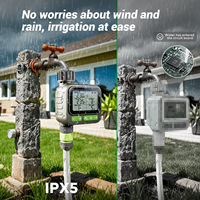 Temporizador Digital para Riego de Jardín con 3 Programas Independientes, Fácil Operación, Puertos Dobles y Sensor de Lluvia