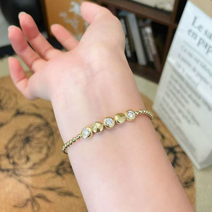 Pulsera de Diamantes Cultivados en Laboratorio Fine Star, Oro Amarillo de 18K, Corte Brillante, Certificado IGI, Cordón Elástico, Joyería de Moda al por Mayor para Mujer - Product Image 4