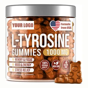 All-Natural L-Tyrosine Gummies Vitamin Supplement for Mood Boost Helps with Depression and Anxiety Relief