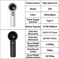 Ventilador de Mano Eléctrico Portátil Turbo USB Recargable de Alta Velocidad CRESTLINE Modelo 0049, Regalos Promocionales Personalizados