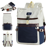Sac à dos décontracté de style vintage, imperméable, durable, léger, avec poignée supérieure, multi-poches, grande capacité, coussin d'air, pour l'école et le quotidien