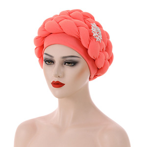 Pañuelo Turbante Nigeriano Q30687, Pañuelo Étnico para Mujer con Cuentas en la Muñeca, Pre-atado, Inspirado en el Estilo Africano - Product Image 6