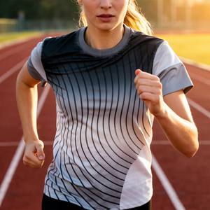T-shirt de sport en maille respirante personnalisé avec logo pour homme, idéal pour le marathon, la course en plein air, le cross-country, l'entraînement estival, léger et anti-UV - Product Image 6
