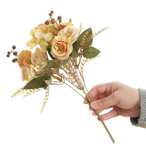 Bouquet de roses artificielles style <span class=keywords><strong>français</strong></span>, aspect fleurs séchées vintage, pour centre de table, mariage, hôtel, décoration douce, vente en gros - Product Image 6