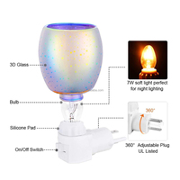Chauffe-cire électrique en verre 3D, Style feux d'artifice, décoratif, populaire, brûleur de cire, lampe, veilleuse