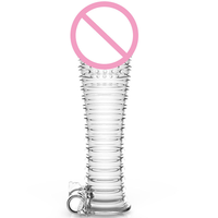 Silikon Multi-Form Spike-Zähne Set Transparentes Kristall-Kondom Erwachsenen-Sexspielzeug Durchsichtiges Wiederverwendbares Kondom für Erwachsene Männer