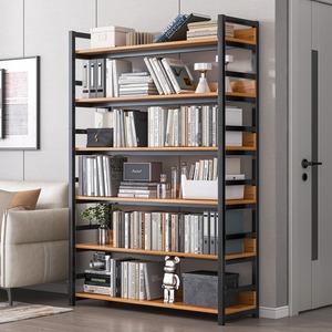 Estantería Minimalista de Madera para Libros, Apta para Salas de Estar, Elegante Combinación de Madera y Acero - Product Image 2