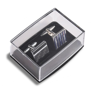 Diseño Gratuito, 2 Piezas, Mancuernillas para Camisa de Traje de Hombre, Color Plata y Negro, Esmalte Suave, Logotipo Metálico - Product Image 1