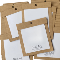 Présentoir de cartes à ongles personnalisé, estampage à chaud doré, texture gaufrée, accessoires de bijoux à la mode, logo, humidité aseptique