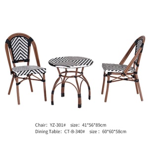Steel Frame PE Rattan Bistro <strong>Chair</strong> Hand Woven Outdoor Dining <strong>Stackable</strong> Modern Luxury Customized Color Comfortable Park <strong>Garden</strong> - Product Image 2
