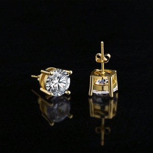 Classic European American Style Four Prong Zircon <b>Stud</b> <b>Earrings</b> Round Cut Claw Setting Party Fashion Jewelry - Product Image 3