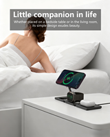 Chargeur sans fil magnétique multifonctionnel 3-en-1 15W Mag Fast pliable et portable pour téléphone
