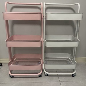 Chariot de salon de beauté en métal rose, prix d'usine Syf S, mobilier de salon, chariot de rangement de cuisine, chariot de peinture - Product Image 5
