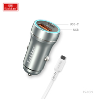 Earldom 30W PD QC3.0 Pengisi Daya Cepat Portabel Dual USB-C untuk Mobil Ukuran Mini Output 5V/3A Ponsel Premium
