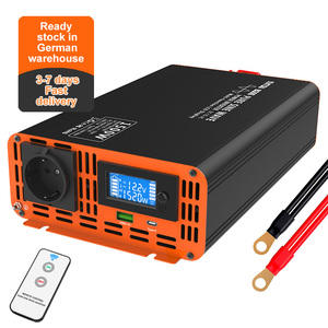 Convertisseur d'ondes sinusoïdales pures monophasé 12V/24V vers 110V/220VAC 1500W, efficacité 90%, prise US/EU, pour voiture, maison et solaire extérieur - Product Image 1