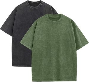 Lot de 2 T-Shirts pour Couples Style Lavage Acide, Logo <span class=keywords><strong>Personnalisé</strong></span> Coupe Ample Vintage, T-<span class=keywords><strong>Shirt</strong></span> Manches Courtes Streetwear Décontracté - Product Image 3