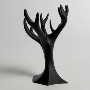 Support à bijoux indépendant en plastique en forme d'arbre avec plateau de base - Porte-boucles d'oreilles de comptoir - Product Image 3